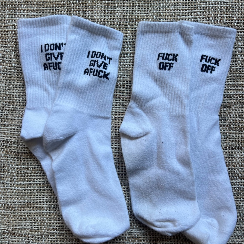 White Graphic Men's Socks